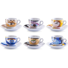 Zeller Magic Eyes 26510 Espresso tasīšu komplekts ar 12 krūzītēm, baltas krāsas