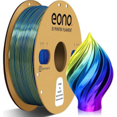 EONO Silk Tri-Colour PLA filaments 1,75 mm 3D printeru koekstrūzijām PLA filaments 1 kg, daudzkrāsains PLA 3D printeru filaments, Silk PLA Blue/Purple/Yellow