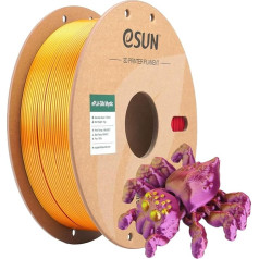 eSUN Silk Tri-Colors PLA filaments 1,75 mm, zīdains 3D printeru filaments PLA, 1 kg spole, 1 kg, Silk Mystic PLA 3D printeriem, zīdaini sarkans, zelta, violets, ekstrūzijas tehnoloģija, 3D printeriem