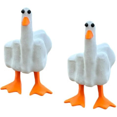OKESYO Duck You Duck Middle Finger | Pack of 2 'The Duck You' Funny Crafts | Resin Duck Ornament Skulptūra dekorēšanai mājas darbvirsmas, galda, mājas dekorēšanai