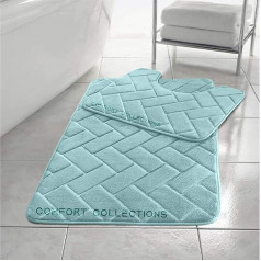 Comfort Collections Memory Foam vannas paklājiņu komplekts, paklājs, vannas istabas paklājs, mīksts absorbējošs neslīdošs vannas paklājs (50 x 80 cm) un paklājs (50 x 40 cm) apm.