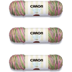 Caron Simply Soft Rose Garden Paints dzija - 3 iepakojumi pa 5oz - Akrila dzija - 4 vidēji (Worsted) - 230 jards - Adīšana / tamborēšana