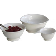 Šiks antīkais Bļodas Porcelāna bļoda 'Provence' White Set of 3