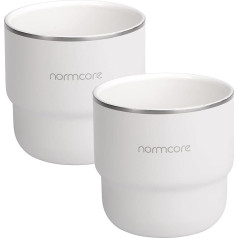 Normcore Espresso kafijas krūzīšu komplekts 200 ml keramikas pārklājuma kafijas krūze ar dubulto sienu kafijas tasīte kafijai Mocha Latte Cappuccino tēja balta 2 gab. komplekts