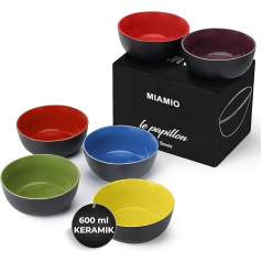 MIAMIO - Labības trauku komplekts 6 x 600 ml - augļu trauki, salātu trauki, zupas trauki, lielu trauku komplekts - Le Papillon Collection