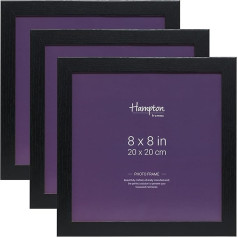 Hampton Frames Oxford OXF88NGX-3PK Melns akrila fotorāmis, 20 x 20 cm, 3 gab. iepakojumā