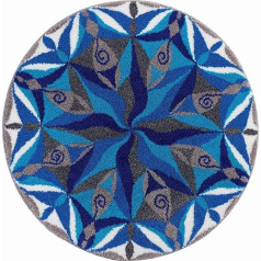 Grund vannas paklājs, īpaši mīksts un absorbējošs, pretslīdošs, FLUIDITY, 80 cm apaļš, zils