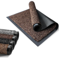 FB FunkyBuys kokvilnas paklājs - mazgājams kokvilnas paklājs priekšdurvīm, paklājiem un grīdai | Neslīdošs paklājs | Āra paklājs (60cm x 90cm, brūns)