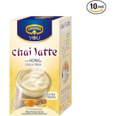 Krüger Chai Latte Lovely India, medus aromāts, maigs piena tējas dzēriens, 10 paciņas