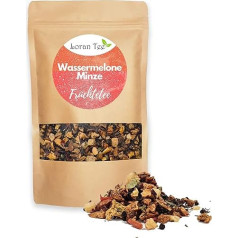 LORAN Augļu tēja arbūza piparmētra 150 g, arbūza pārslas, piparmētra (9%), medus melones gabaliņi, hibiska ziedi, birstoša augļu tēja Zip maisiņā, nesatur kofeīnu