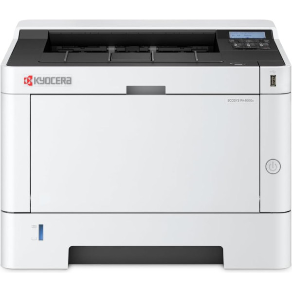 Kyocera Ecosys PA4000x lāzera printeris Melnbalts lāzera printeris ar divpusējo druku Neliels 40 lpp/min lāzera printeris Ietver mobilās drukas funkciju