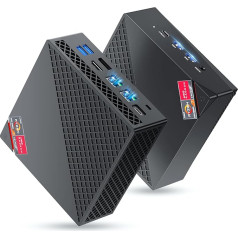 NiPoGi AM06 PRO Mini PC AMD Ryzen 7 5825U (8C/16T, līdz 4,5 GHz), 32GB (2 x 16GB) DDR4 512GB M.2 SSD Mini galddators WiFi 6, RJ45 Dual LAN, 4K Triple Display Micro PC ar VESA priekš