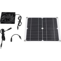 ZLXHDL Solar Panel Fan Set, Charging Mobile Phones, 12W Solar Extractor Fan, USB Solar Fan for Outdoor Trips, Fishing, Hiking, Picnics, etc., Lightweight and Portable