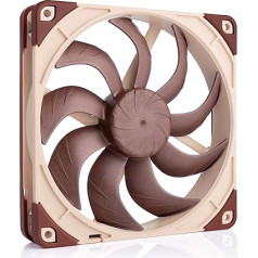 Noctua NF-A14x25 G2 PWM aukščiausios kokybės tylus 140 mm kompiuterio ventiliatorius su 4 kontaktais (rudos spalvos)