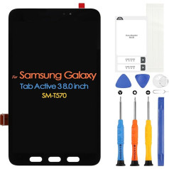 Samsung Galaxy Tab Active 3. paaudzes 2020 LCD ekrāna nomaiņas ekrāns SM-T570 Digitizer Touch Screen montāža ar remonta komplektu (melns)