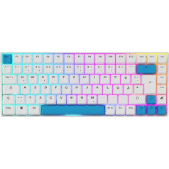 Sharkoon Skiller SGK50 S3 PBT White, RGB spēļu tastatūra, Gateron G PRO 3.0 Yellow, 75% izkārtojums