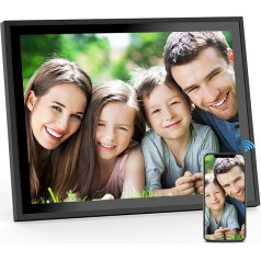 15 collu WiFi digitālais foto rāmis ar Full HD skārienekrānu, īpaši liels elektroniskais foto rāmis, koplietojiet attēlus un video, izmantojot lietotni, no jebkuras vietas, dāvana vecvecākiem