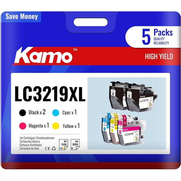 kamo LC 3219XL Multipack kasetnes saderīgas ar Brother LC3219 LC3217 XL tintes kasetne priekš Brother MFC-J5330DW MFC-J5335DW MFC-J5730DW MFC-J5930DW MFC-J6530DW MFC-J6930DW MFC-J6930DW MFC-J6935DW
