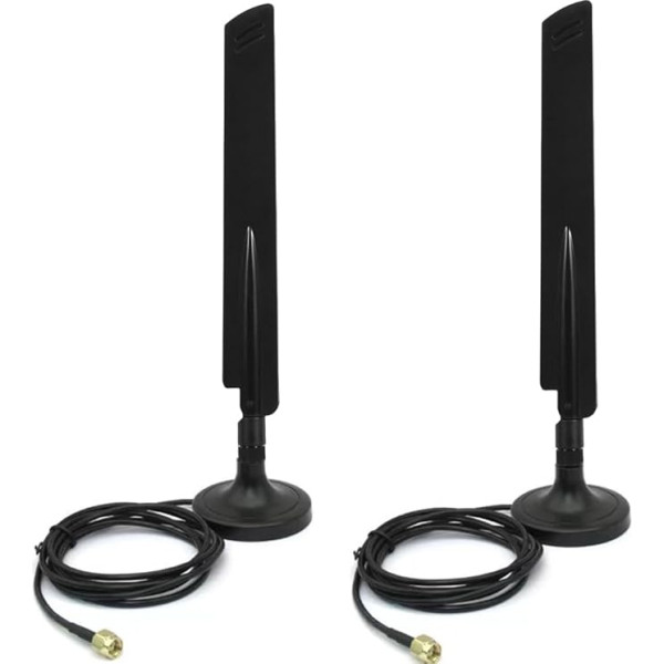 10dBi Dual Band WiFi 6E antena 6GHz 2,4GHz 5GHz RP-SMA WiFi antena ar pagarināšanas kabeli Magnētiskā bāze PC galddatoram PCI PCIe WiFi Bluetooth PCIe WiFi 6E karte Bezvadu tīkla maršrutētājs