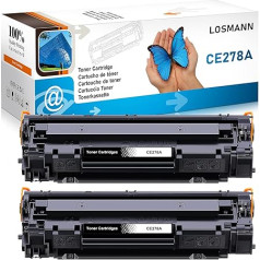 LOSMANN 2 x toneris saderīgs ar HP CE278A 78A priekš HP Laserjet Pro M1530 MFP, M1536 DNF MFP, M1536 DNF MFP, M1537 DNF MFP, M1538 DNF MFP, M1539 DNF MFP, P1560, P1566, P1600, P1606 DN, P1606 DN, P1606 DN, P1606 DN, P1606 DN,