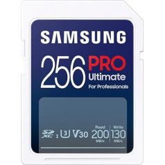 Samsung PRO Ultimate SD karte 256GB UHS-I U3 Full HD un 4K UHD 200MB/s lasīšanas ātrums 130MB/s ierakstīšanas ātrums Atmiņas karte kamerai dronam vai Action Cam MB-SY256S/WW