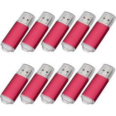 10PCS 2G USB Flash Drive USB 2.0 Memory Stick Memory Drive Pen Drive (2GB, Red)