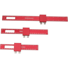 Yomiyuyr Holzbearbeitungslineal, 3-teiliges Aluminium-T-T-Typ-Holzmesslineal-Set mit klarer Skala, ideal für Holzbearbeitungs-, Bearbeitungs- und Ingenieurprojekte