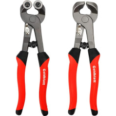 Goldblatt 2 Piece Glass Tile Tongs Set - Heavy Duty Glass Mosaic Pliers and HD Ceramic Tile Tongs Tile Cutter Pliers Soft Grip - Injection Pliers Pliers Cutting Tools Stone Metal