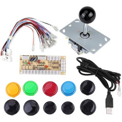 Hilitand Zero Delay Arcade Game DIY Parts Kits 10 pogas + PC Games Black Joystick + USB Encoder for MAME PC, citi kolekciju priekšmeti