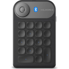 HUION Bluetooth 5.0 Keydial Mini K20, KD100 2.0 bezvadu tastatūra ar ciparnīcas kontrolieri + 18 pielāgotas tastatūras pildspalvas displejam, portatīvā tastatūra zīmēšanas planšetdatoram, PC, klēpjdatoram, Mac