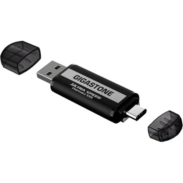 Gigastone USB-C SSD 500GB ārējais SSD PS5 iPhone 15 USB 3.2 Gen2 500MB/s A+Type-C tipa pārnēsājamais cietvielu disks MacBook iPad Playstation Xbox Spēļu SSD dublēšanas cietais disks