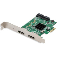 Syba SATA III 2 iekšējie un 2 ārējie porti PCI-e x1 karte ar pilna un zema profila kronšteiniem