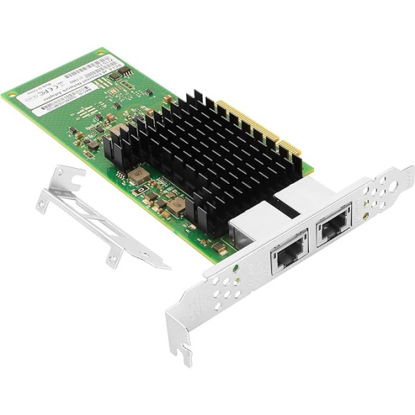 Euqvos 10GBASE-T 2-Port PCIe Ethernet adapteris Intel X710-T2L, PCIe3.0 x 8, ar Intel X710-AT2 kontrolieri, 10G LAN adapteris, Windows/Linux/Vmware atbalsts