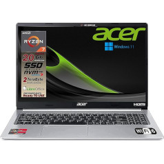 Acer SSD Slim Notebook, Intel i7 11Gen 4 Core 4.7GHz, 20GB RAM, 1512GB SSDHD, 15.6 FullHD displejs, NVIDIA Geforce MX450, alumīnija korpuss, Wi-Fi 6, HDMI, Win 11 Pro, Gar