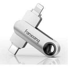 fanxiang 512GB USB zibatmiņas karte 80MB/s ar lielu ātrumu USB 3.2 Gen1 Type-C + Lightning saderīga ar Windows, Mac, iOS