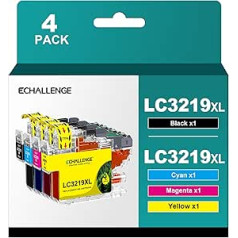 ECHALLENGE LC3219XL kasetnes saderīgas ar Brother LC-3219XL LC3217 LC3219 XL kasetnēm priekš Brother MFC-J5330DW MFC-J5730DW MFC-J5335DW MFC-J6930DW MFC-J6530DW MFC-J5930DW (4 gab.)