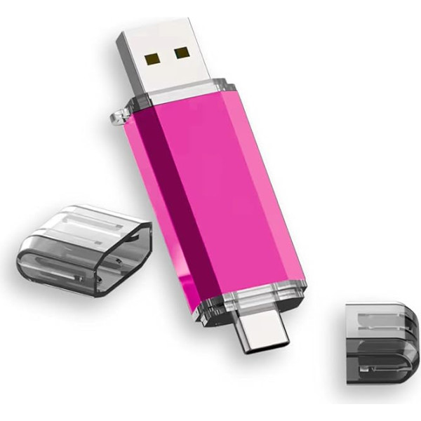 Vixelle USB 3.0 C tipa zibatmiņas diskdziņš - 2-in-1 USB C tipa atmiņas zibatmiņas diskdziņš - USB Jump Drive foto zibatmiņas viedtālrunim, datoram un galdam (rozā, 8 GB)