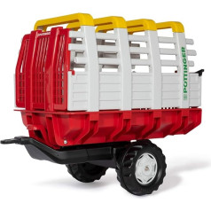 Rolly Toys 122479 rollyHaywagon Pöttinger pedāļu piekabe pedāļu traktoram (no 3-10 gadiem, automātiska bloķēšana, noliecas) Sarkana krāsa