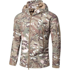 YFNT Vīriešu taktiskā softshell flīsa jaka Camouflage militārais Hoodie āra silts vēja ūdensnecaurlaidīgs mētelis jakas jakas slēpošanas jaka