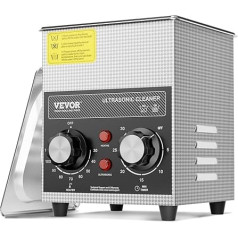 VEVOR 2L ultraskaņas tīrīšanas iekārta ar sildīšanas taimeri un grozu Profesionālas digitālās ultraskaņas tīrīšanas iekārtas, 60W tīrīšanas iekārta pulksteņu instrumentiem, glāzēm, monētām, metāla daļām, instrumentiem, sudraba k