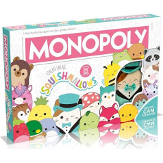 Winning Moves - Monopols - Squishmallows - Ekskluzīvi ar kaķa Cam plīša rotaļlietu - Vecums no 8 gadiem - Vācu val.