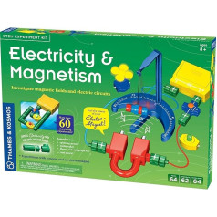 Thames & Kosmos , 620417, Electricity and Magnetism Science Kit, Elektronikas komplekts, Izpētiet magnētiskos laukus un spēkus, eksperimentējiet ar motoru un elektromagnētu, 62 eksperimenti, vecums no 8 gadiem