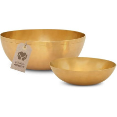 MASSAGE-EXPERT dziedāšanas bļodu komplekts privātiem lietotājiem [2 x Tibetas dziedāšanas bļoda], lielais diametrs 21,5 cm, dziļš tonis, mini diametrs 13,5 cm, augsts tonis, skaņas masāžai, relaksācijai un jogai