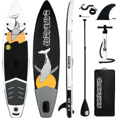 Santasup Piepūšamā piepūšamā airu dēlis Surfboard SUP Complete Paddle Board piederumi Regulējams airu sūknis ISUP Ceļojumu mugursoma pavadas ūdensnecaurlaidīga soma pieaugušo airu dēlis