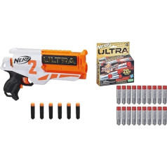 Nerf Ultra Two Motorised Blaster - Fast Rear Reload & AccuStrike Ultra 20-Dart Refill Pack for NERF Ultra Blaster, Compatible with NERF Ultra Blasters Only F2311EU4 Multicolour