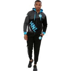 HNL PROJECTION Mens Tracksuit Set Bottom Full Zip Hooded Top Jogging Bottoms Casual Fleece Leotard