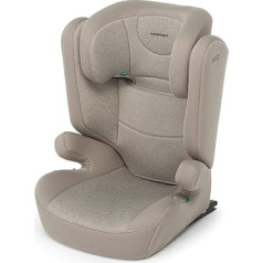 Foppapedretti Time I-Size bērnu autokrēsliņš 100 līdz 150 cm augstumam 3-12 gadi ECE R129 Dualfix stiprinājums (Isofix un bez) Droša ķermeņa aizsardzība, ērts bērnu spilventiņš, smilšu krāsā