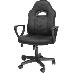 DELTACO Classic spēļu krēsls (jaunākais izmērs, PU āda, ergonomisks, regulējams augstums) GAM-094