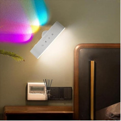 ZEBRAMOL LED sienas gaisma iekštelpās 2 gab. akumulatora sienas gaisma ar regulējamu spilgtuma līmeni un laika iestatīšanas funkcijām, 5 krāsu režīmi, RGB gaisma ar pieskārienu un tālvadības pulti dzīvojamai istabai un guļamistabai