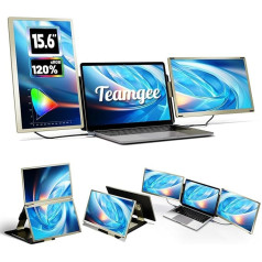 Teamgee klēpjdatora monitora paplašinājums visiem klēpjdatoriem, 15,6 collu FHD 120% sRGB portatīvais monitors, Plug & Play displejs Mac, Windows, Chrome, Linux, Android, DeX, PC